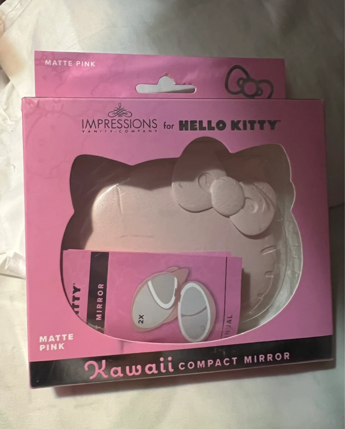 Hello Kitty Kawaii Compact Mirror - Matte Pink