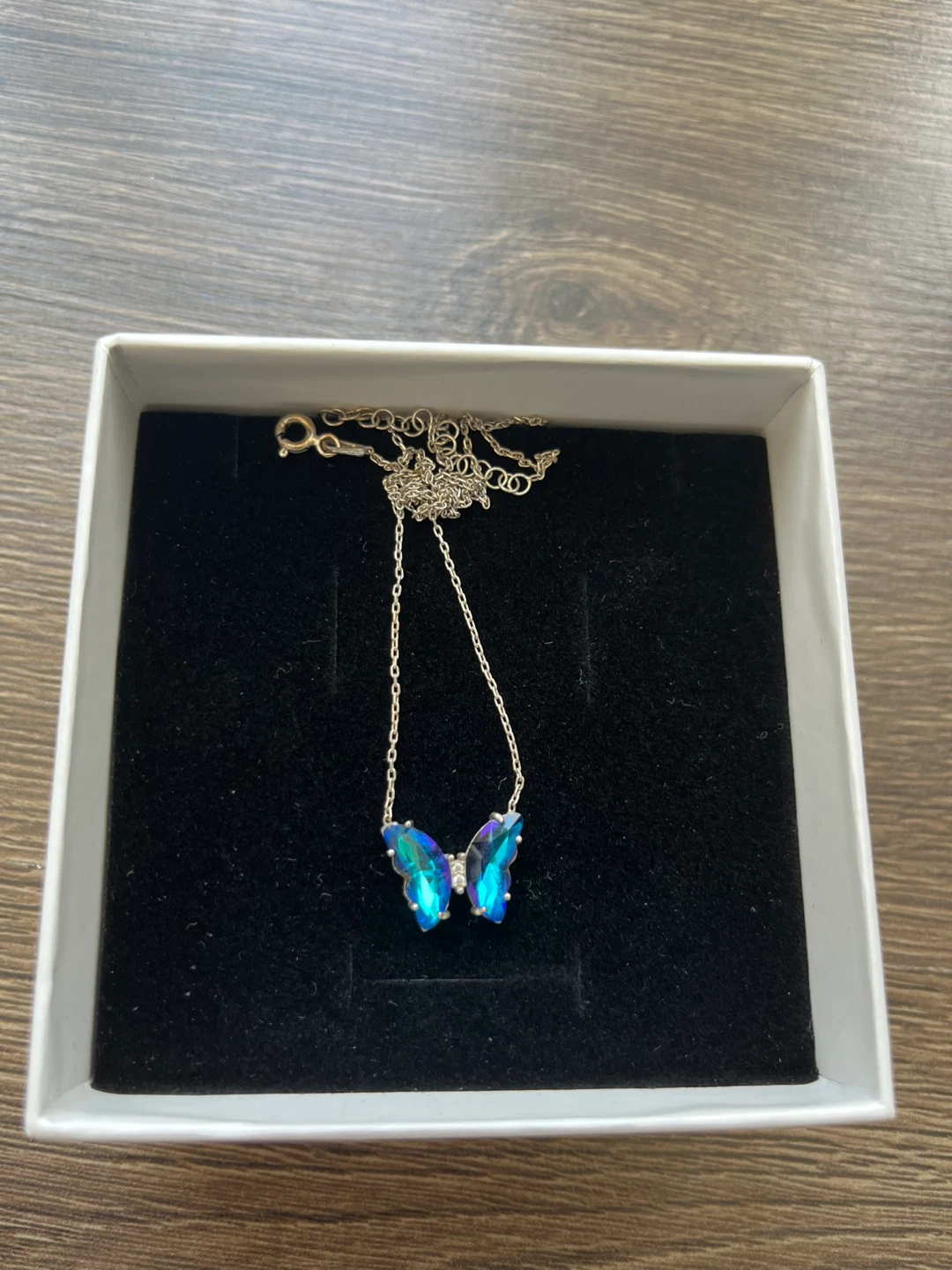 Butterfly Pendant Necklace with Box
