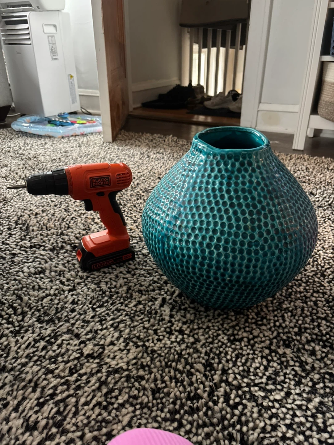Teal Textured Ceramic Vase - photo 4