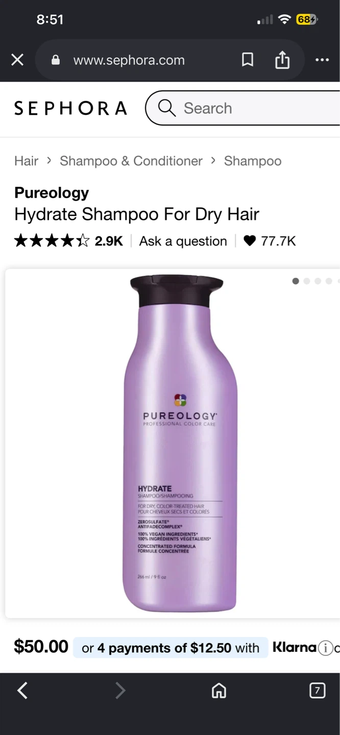 Pureology Hydrate Shampoo For Dry Hair 9 fl oz