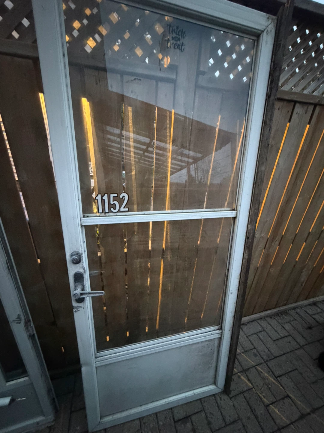 Storm door -White Screen Door with Glass Insert