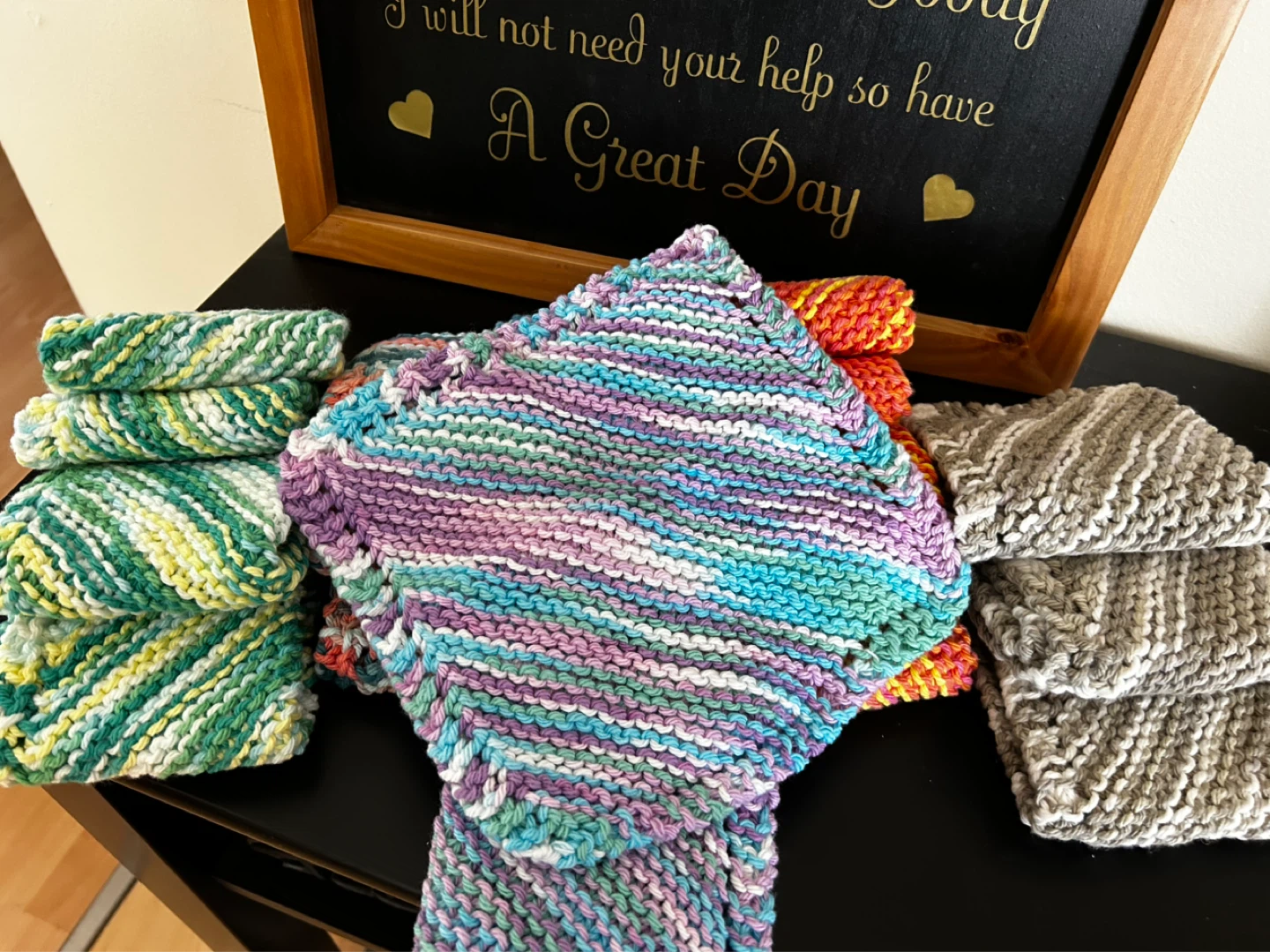 Hand Knitted Dish Cloths - photo 2