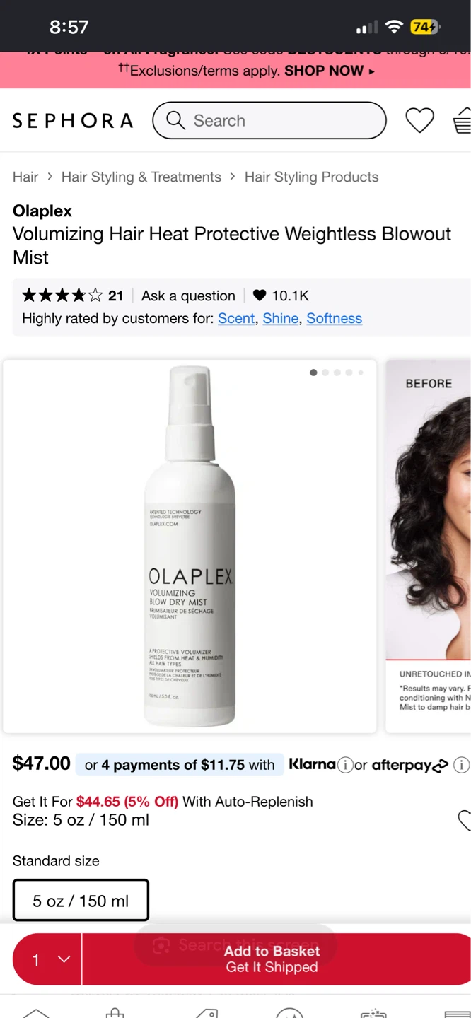 Olaplex Volumizing Hair Heat Protective Blow Dry Mist