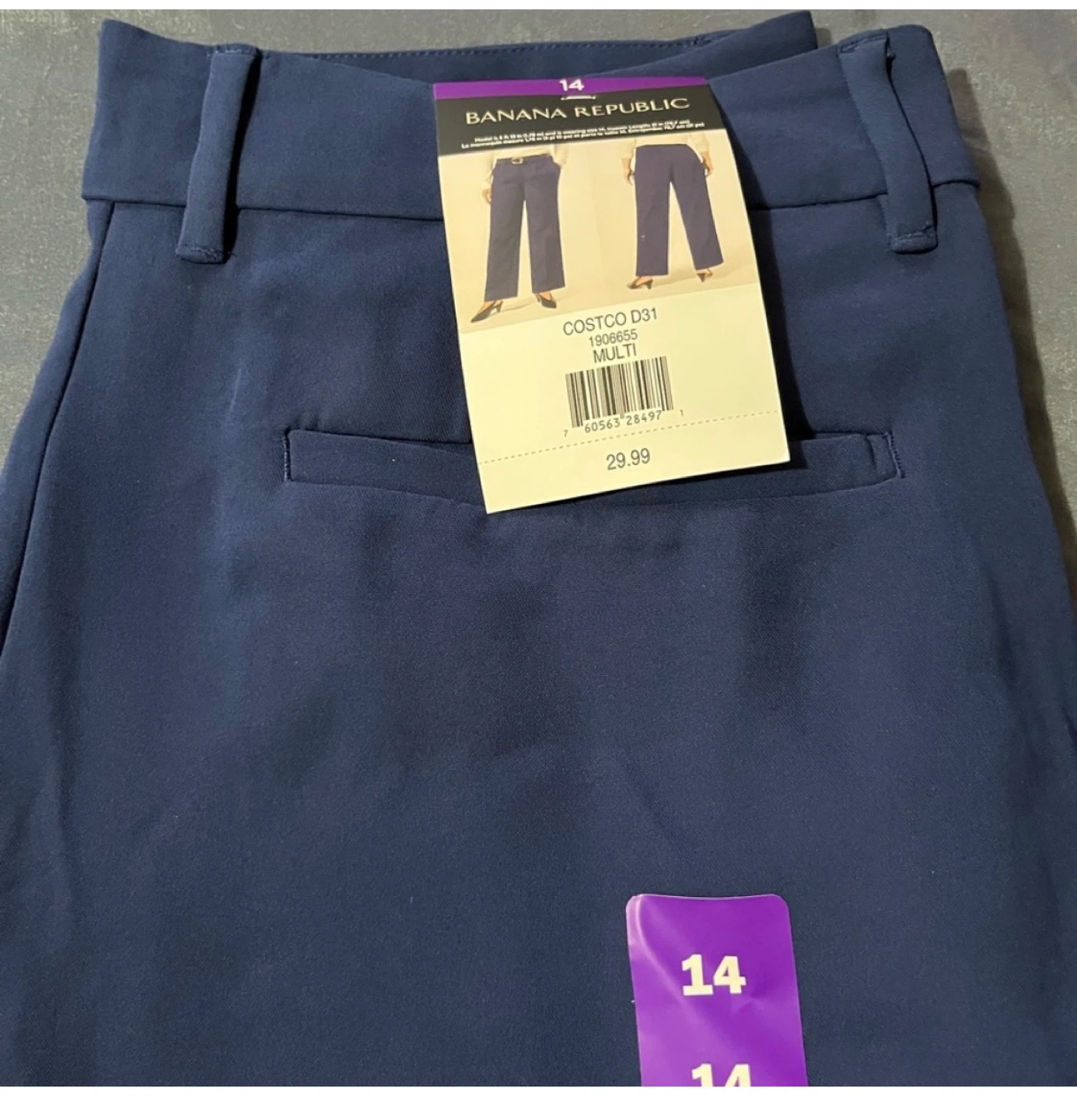 Banana Republic Women's Navy Wide Leg Pants Size 14 - photo 4