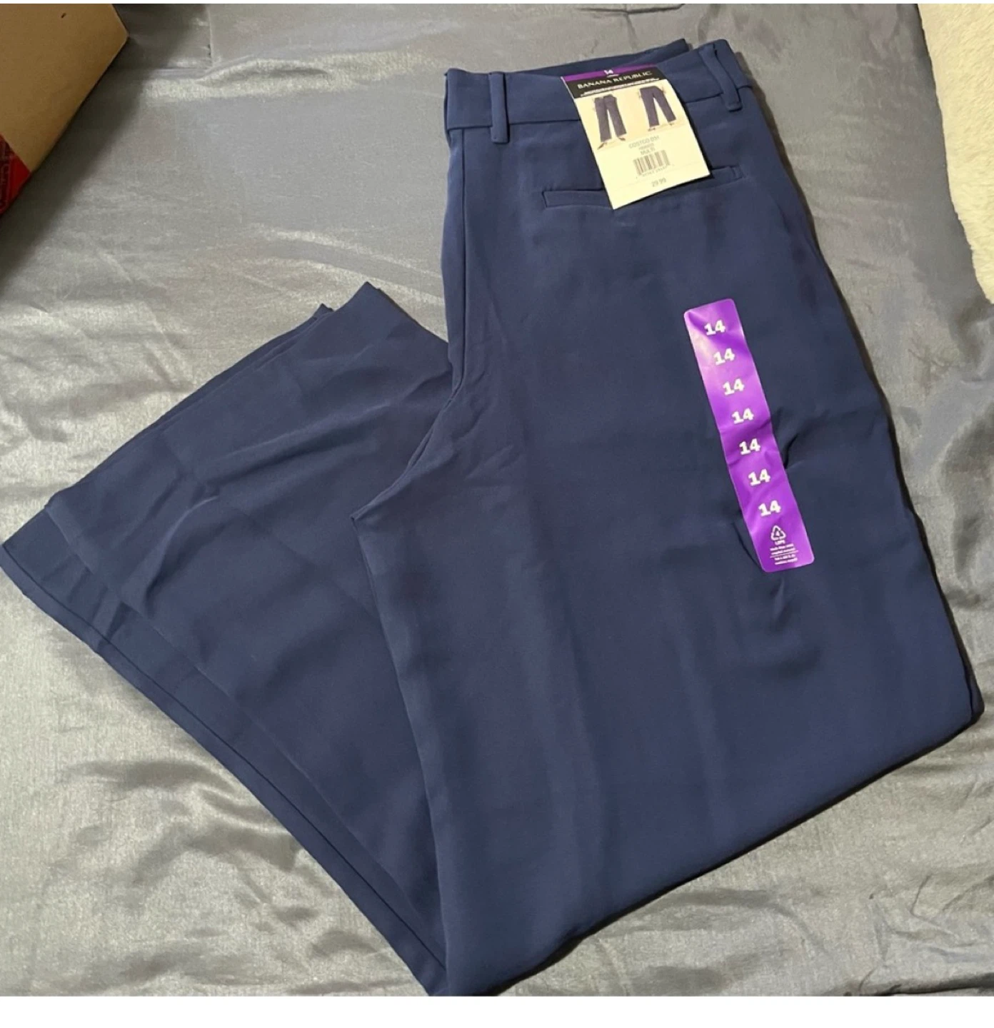 Banana Republic Women's Navy Wide Leg Pants Size 14 - photo 3