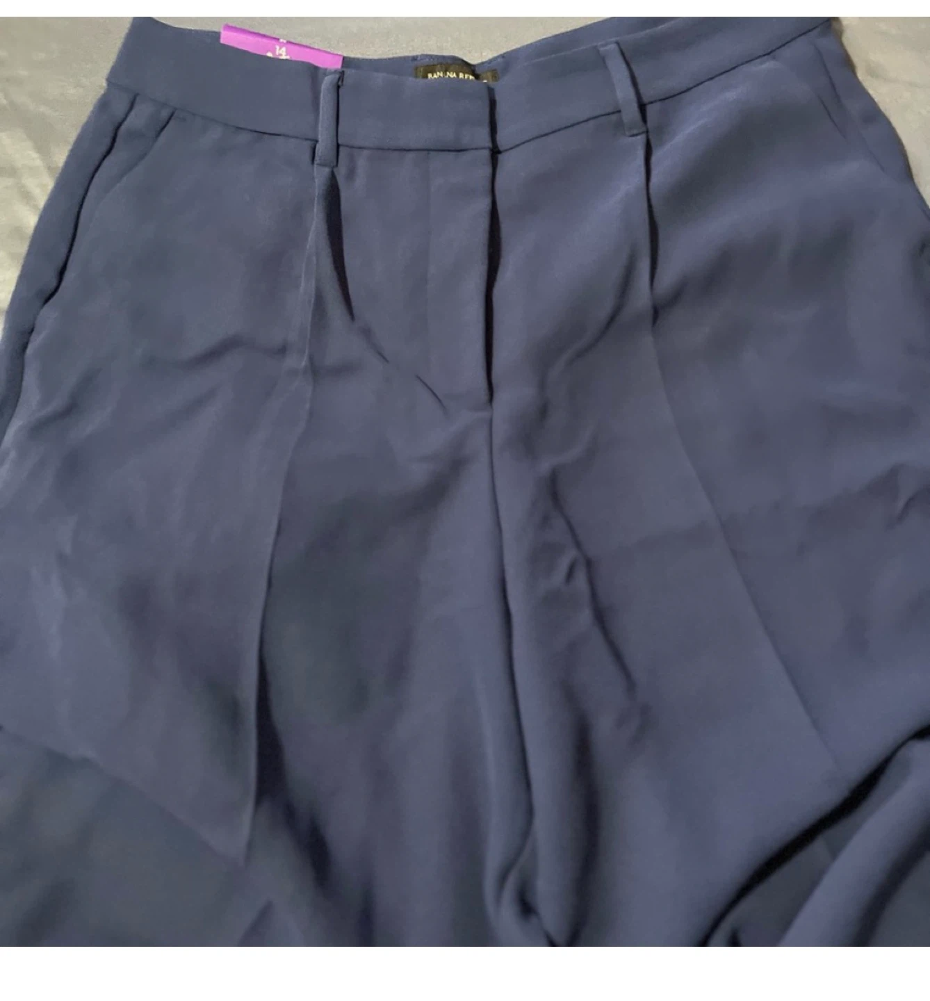 Banana Republic Women's Navy Wide Leg Pants Size 14 - photo 5
