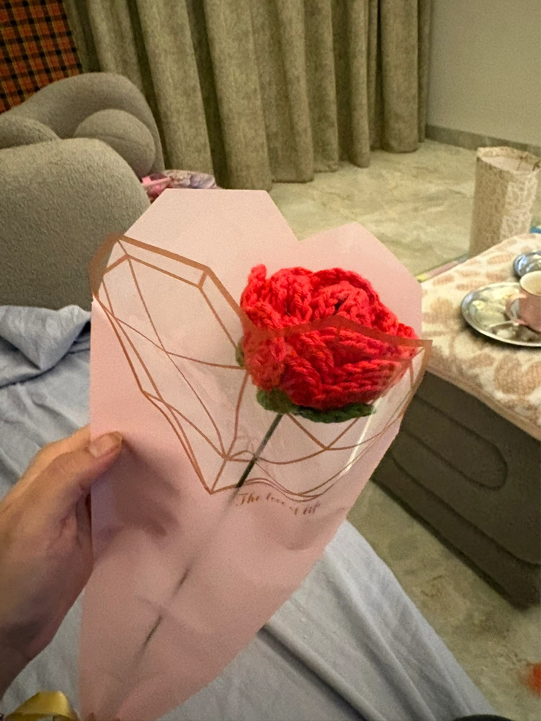 Red Crochet Rose Flower