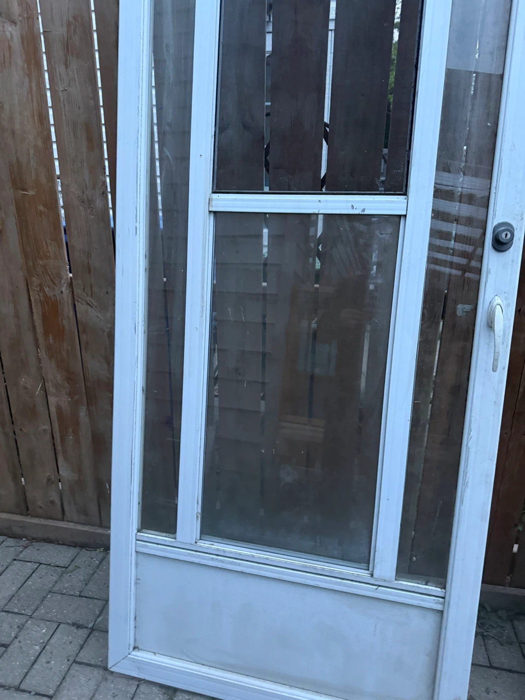 Storm door -White Screen Door with Glass Panels-34-81 - photo 3