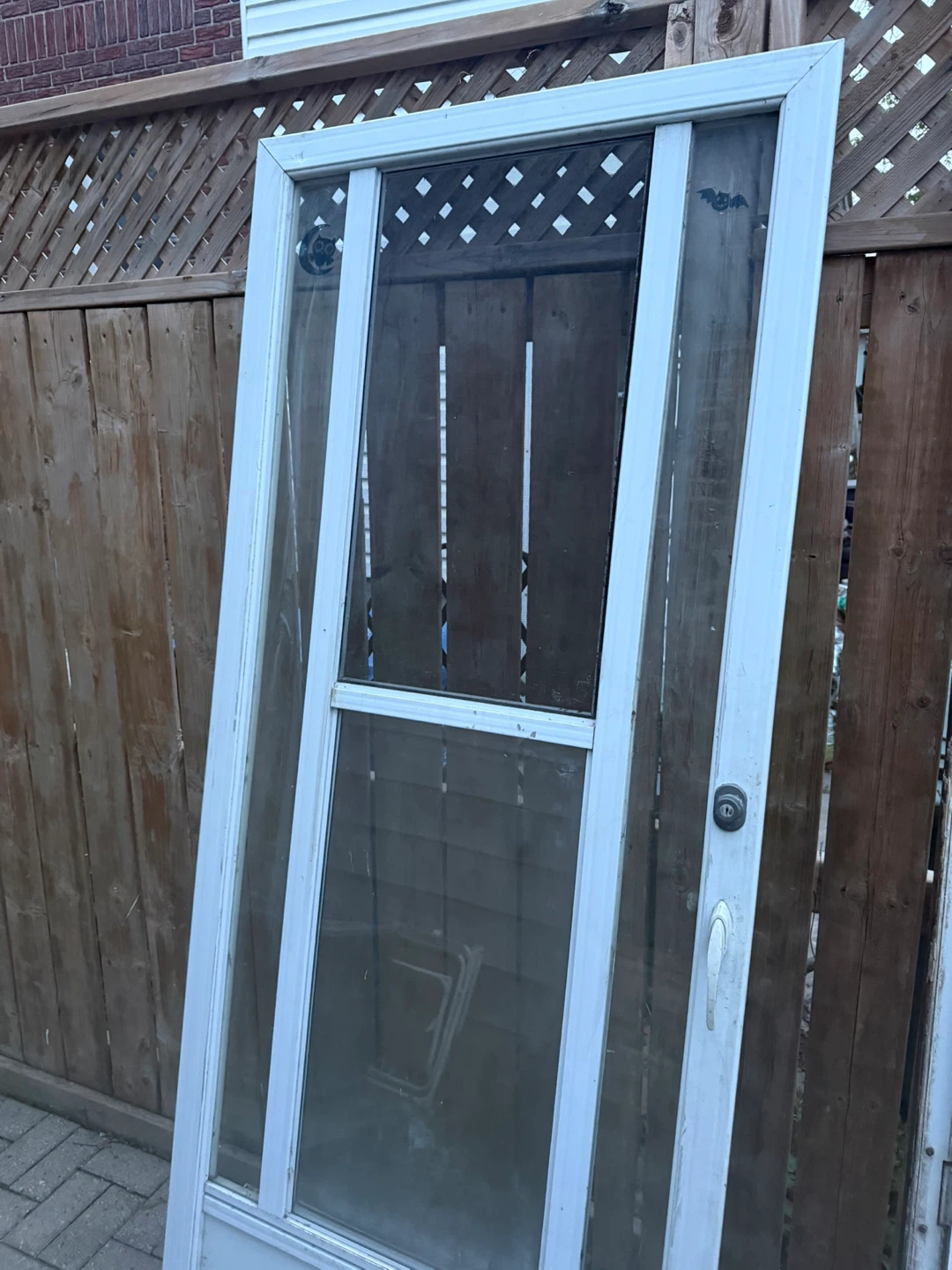 Storm door -White Screen Door with Glass Panels-34-81 - photo 2
