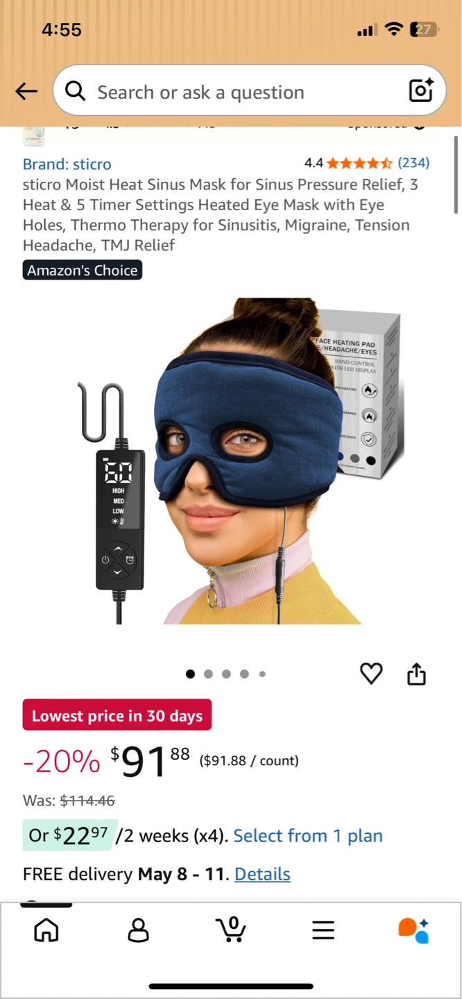 NEW! Heat Mask for Migraine Relief & Sinus Relief