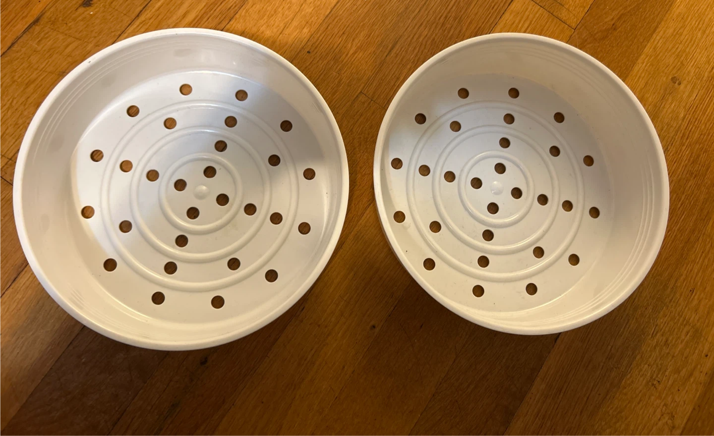 Set of 2 White Steamer Inserts