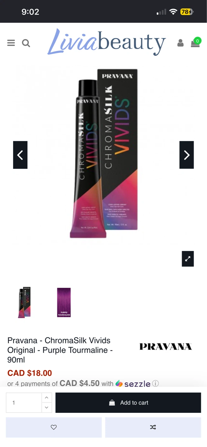 Pravana ChromaSilk VIVIDS Original Purple Tourmaline Hair Dye