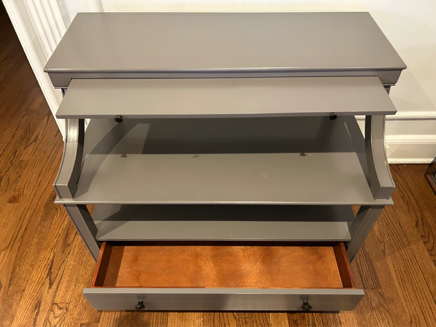 2 Grey Console/ Bed side  Tables with Drawer and Shelves - photo 4