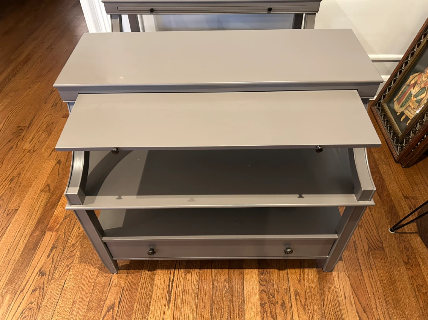 2 Grey Console/ Bed side  Tables with Drawer and Shelves - photo 5