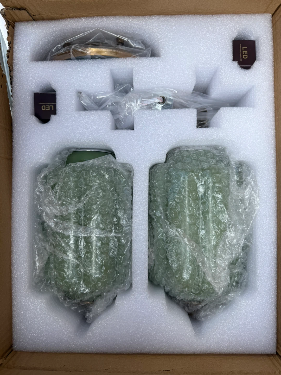 Vintage Green Glass Bathroom Vanity Light Fixture - photo 5