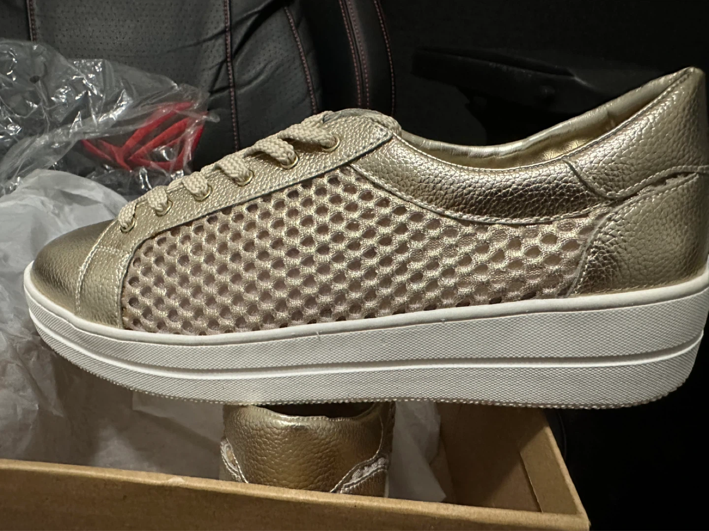 STEVEN by Steve Madden Gold Sneakers size 10 - photo 2