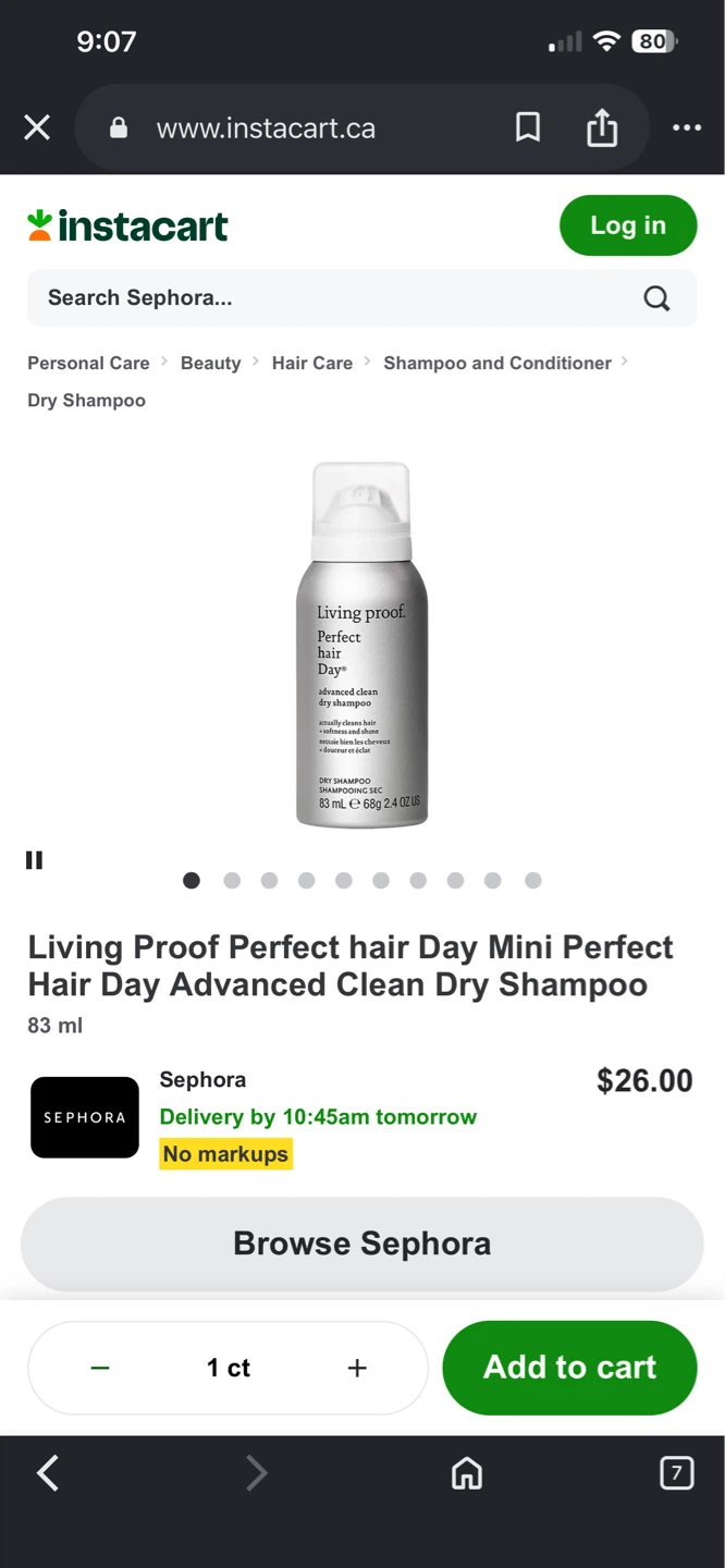 Living Proof Perfect Hair Day Advanced Clean Dry Shampoo Mini