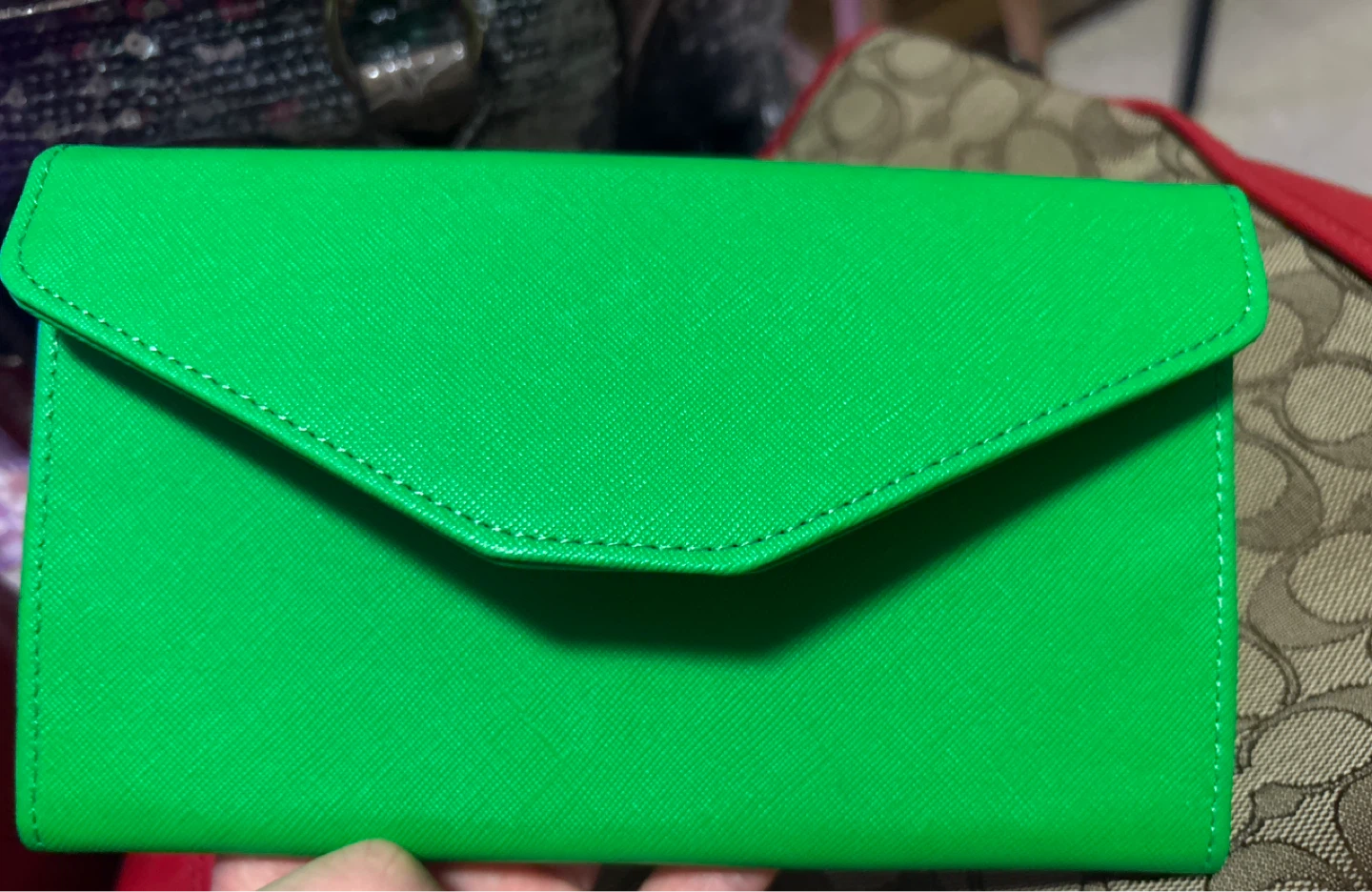 Tripping Clutch Wallet - Bright Green