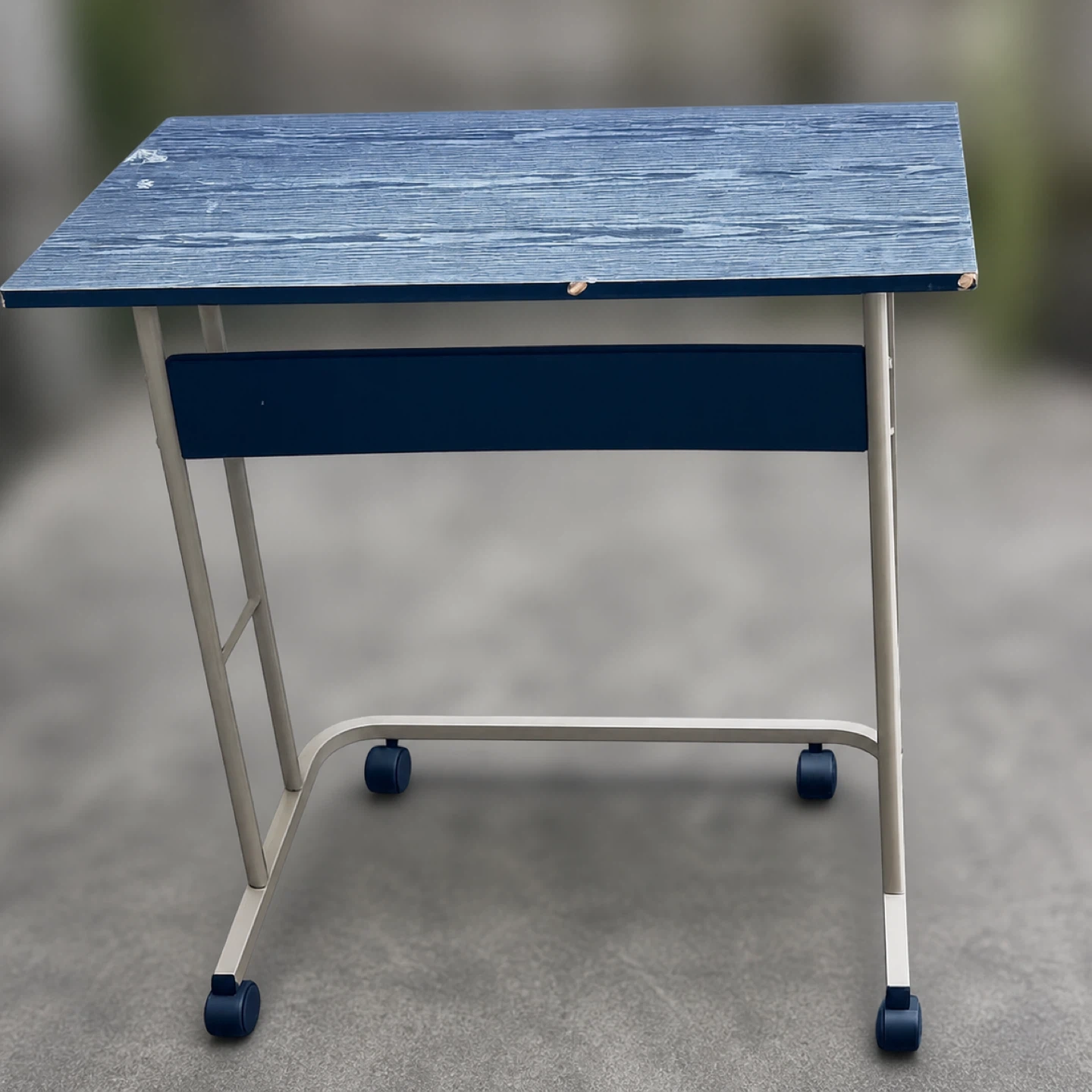 Black Wood Grain Rolling Desk