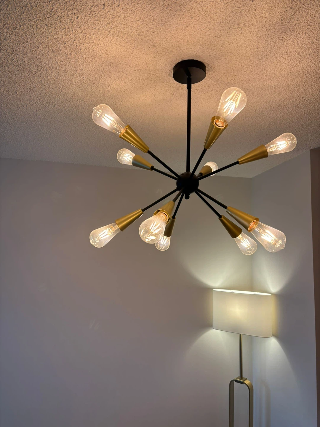Sputnik Chandelier - Black and Gold