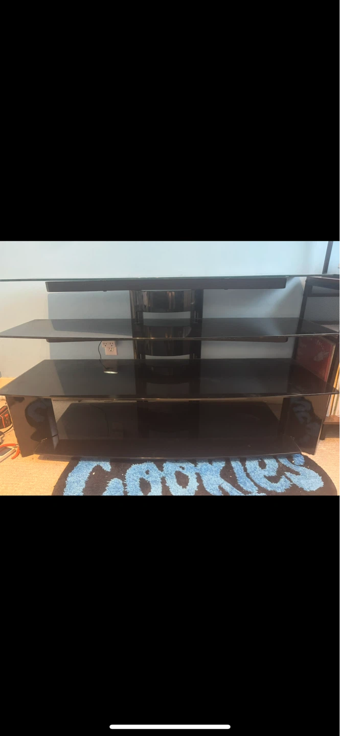 Black Glass TV Stand