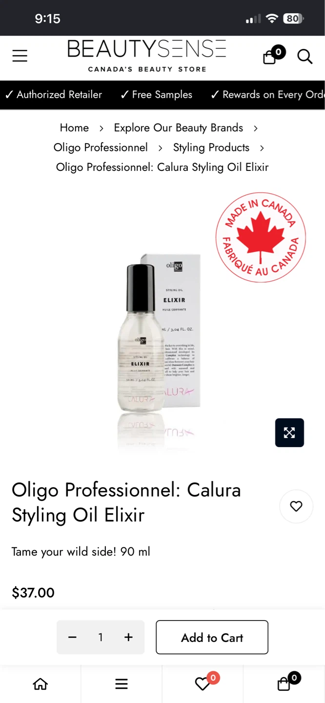 Oligo Professionnel Calura Styling Oil Elixir 90 ml