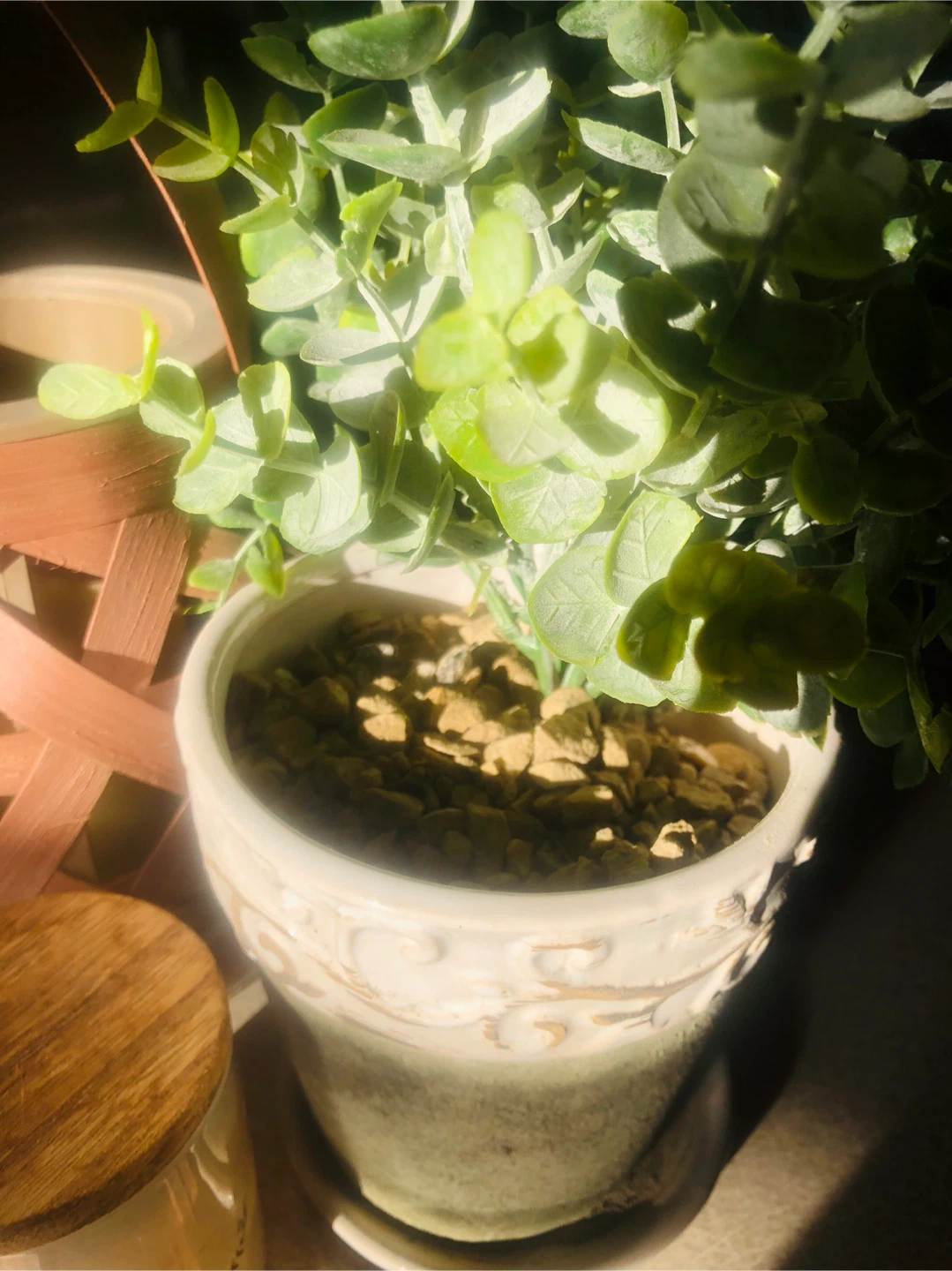 Home Lot: Outdoor Candle, Faux Eucalyptus, Wood Platter, Candle - photo 2