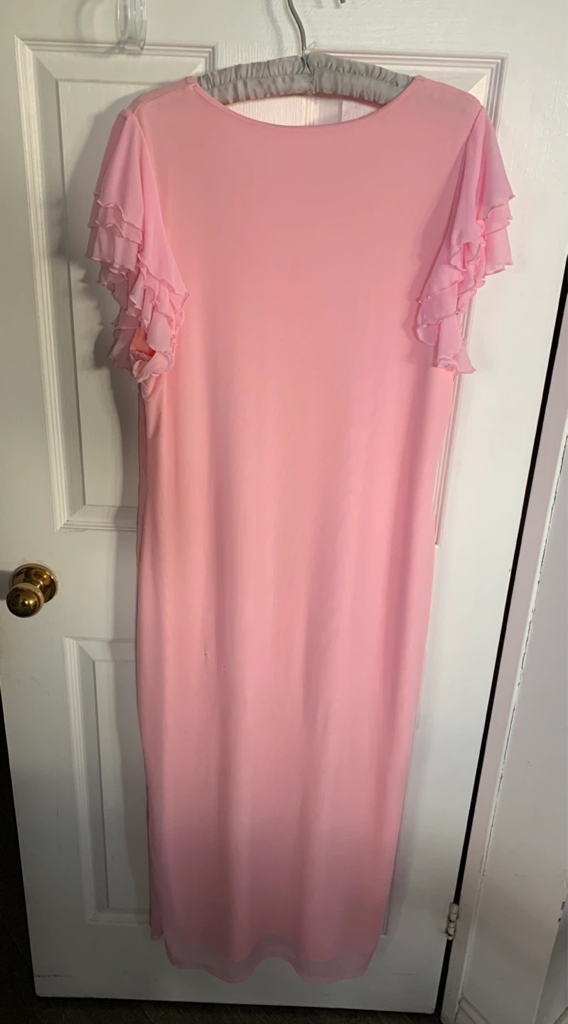 Pink Ruffled Sleeve Plus Size Dress - 2 Snags - photo 2
