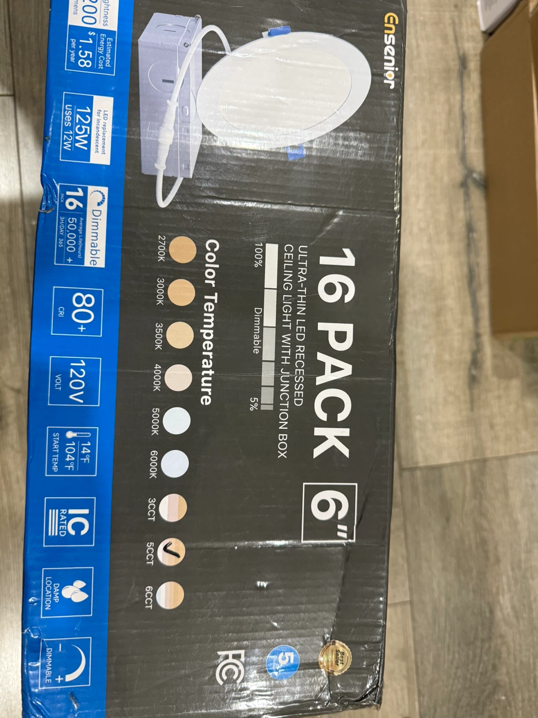 Ensenior 16 Pack 6" Ultra-Thin LED Recessed Ceiling Light - photo 4