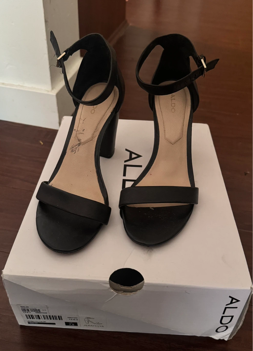 ALDO Black Heeled Sandals - Size 7.5 - photo 2