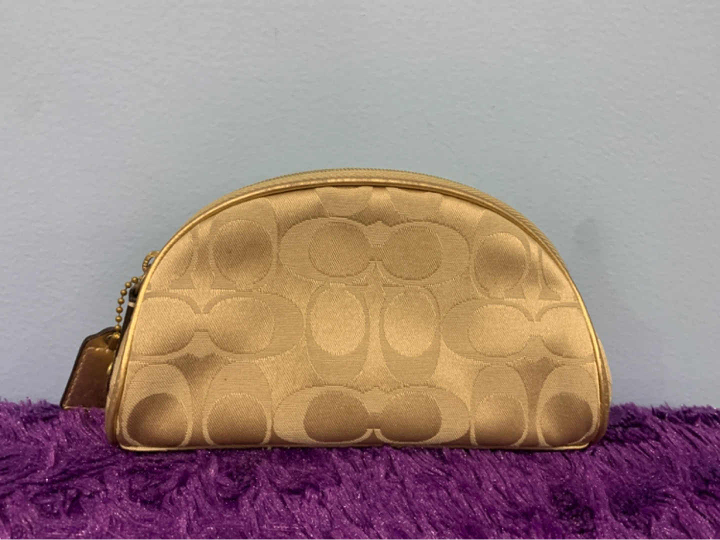 Coach Signature Cosmetic Pouch - Gold - photo 3