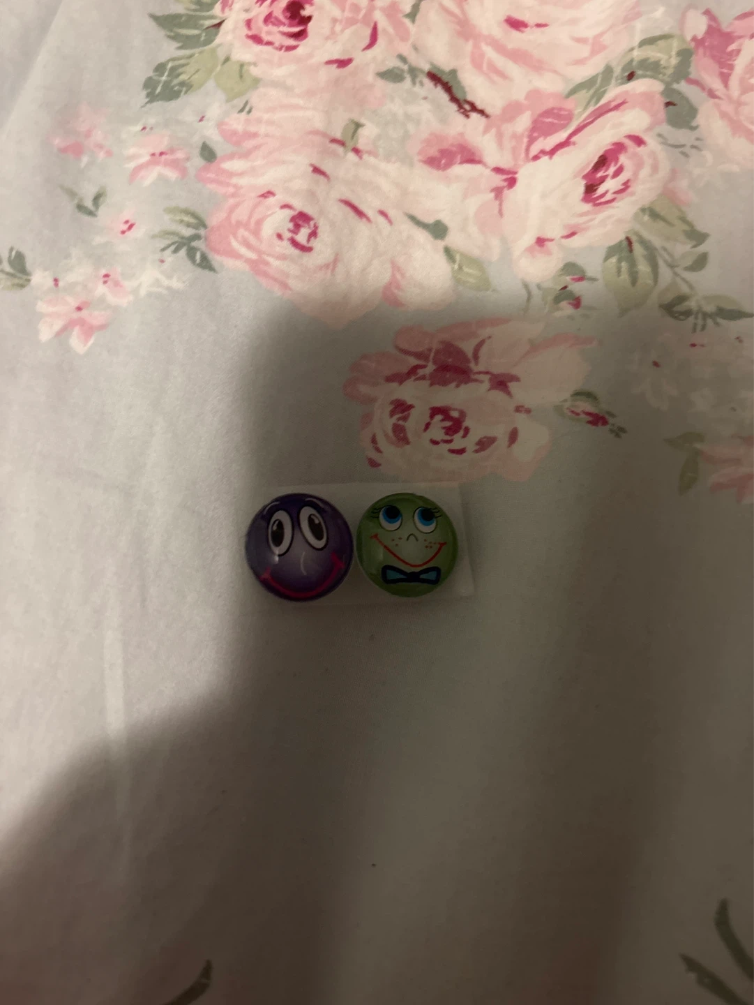 Green and purple stickers