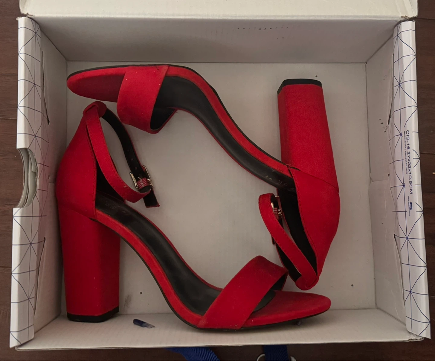 Call It Spring Red Suede Block Heels - Size 7.5