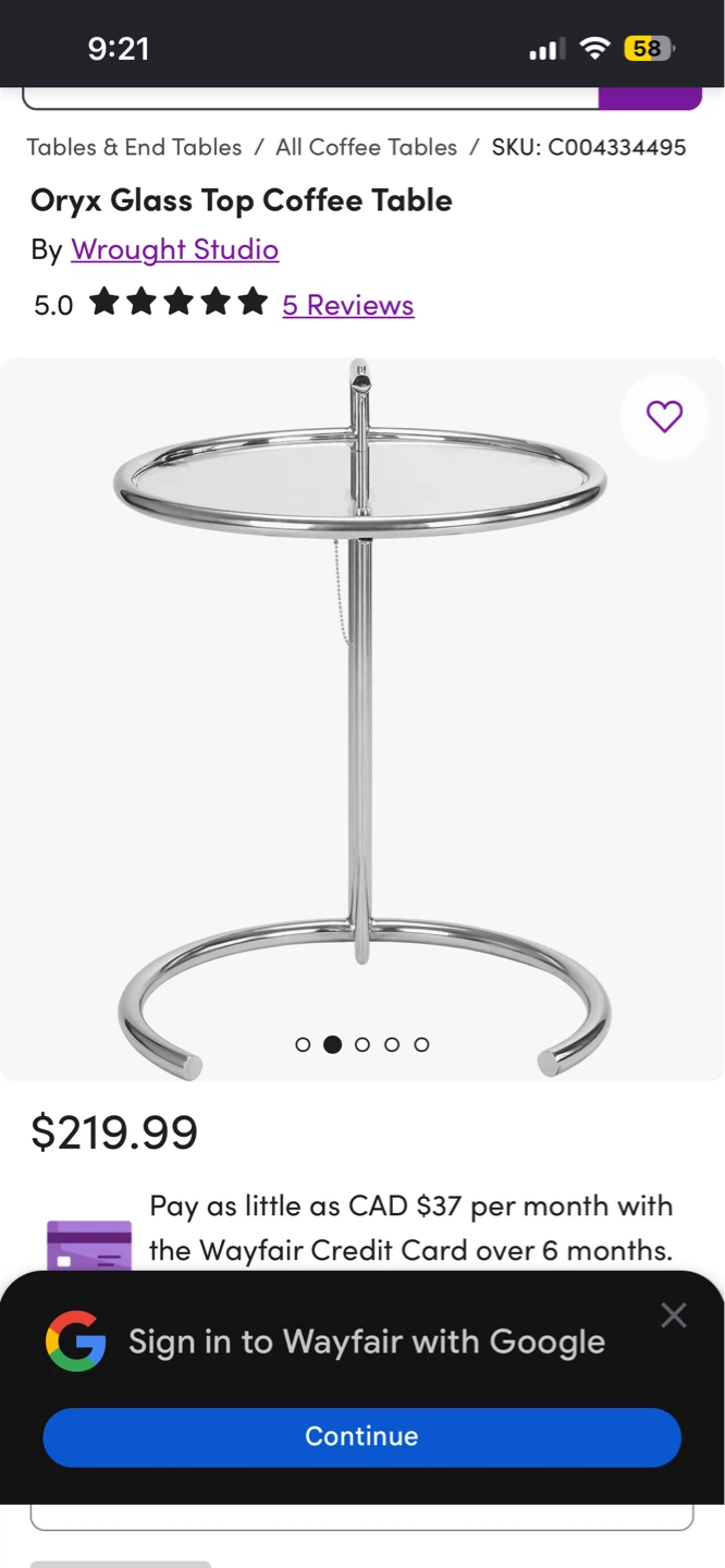 Wrought Studio Oryx Glass Top Coffee Table