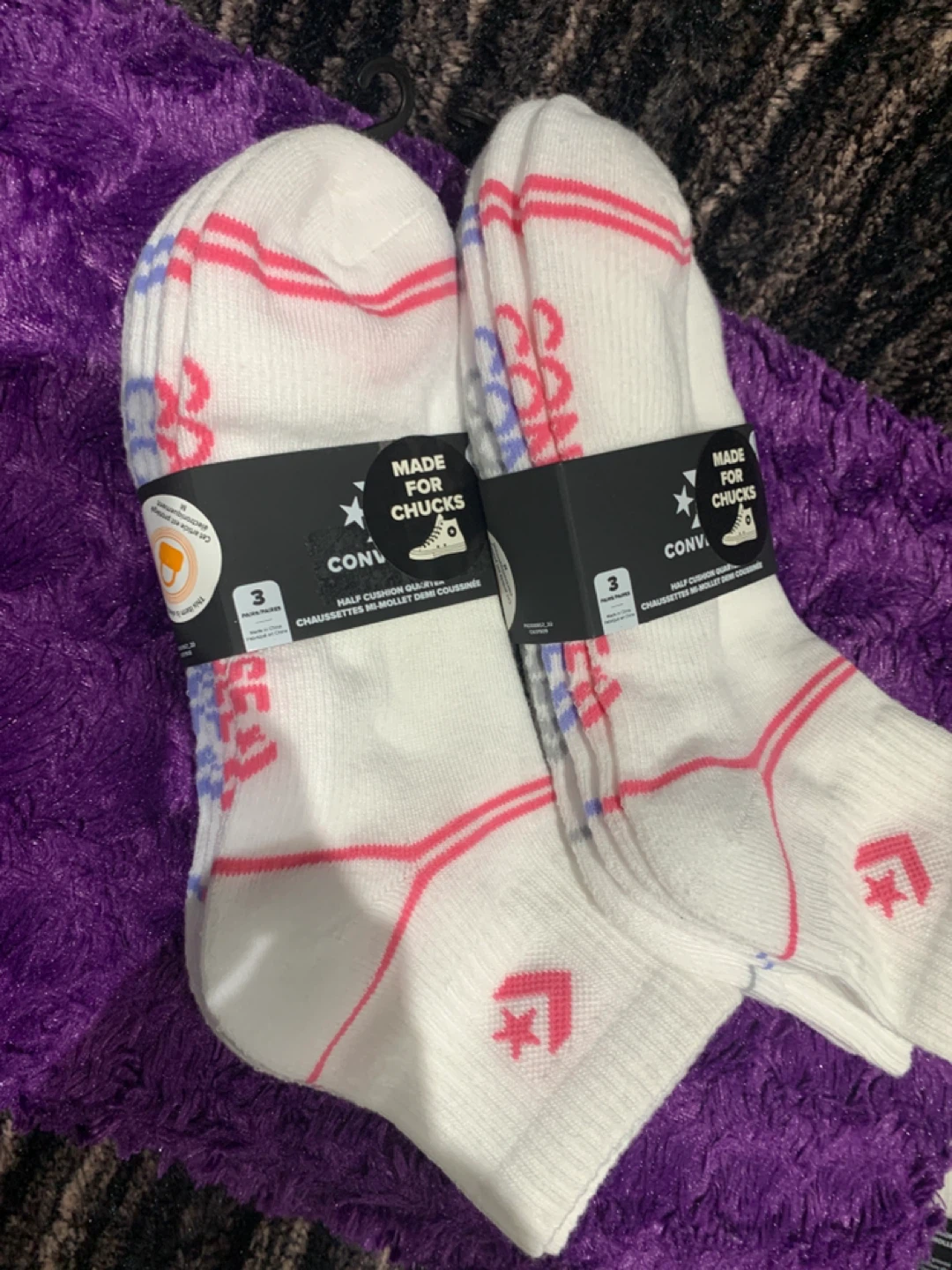 Converse Half Cushion Quarter Socks (3 Pack)