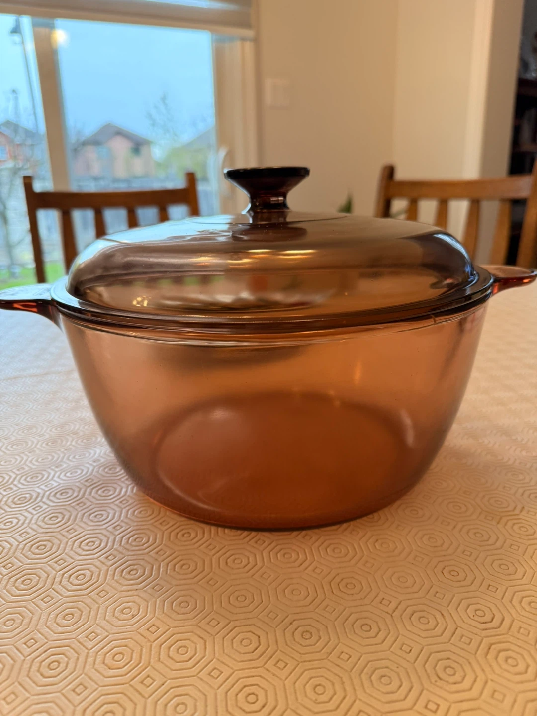 Amber Glass Casserole Dish with Lid