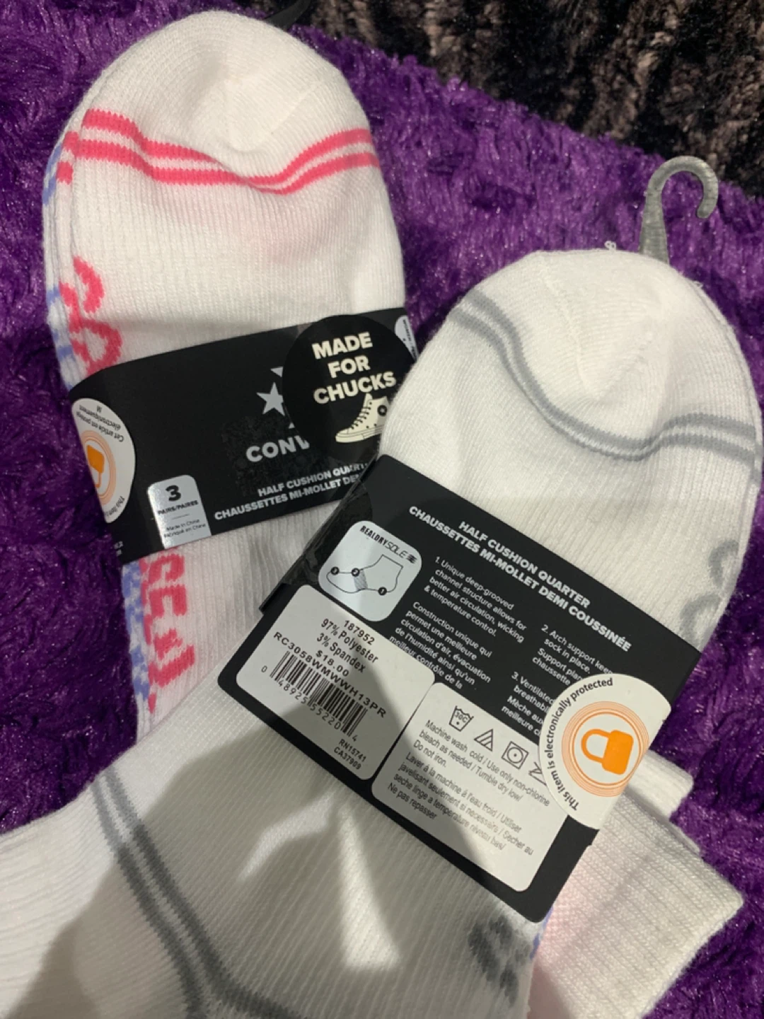 Converse Half Cushion Quarter Socks (3 Pack) - photo 2