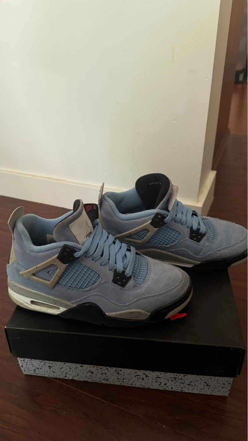 Air Jordan 4 Retro GS University Blue Black Size 6Y - photo 2