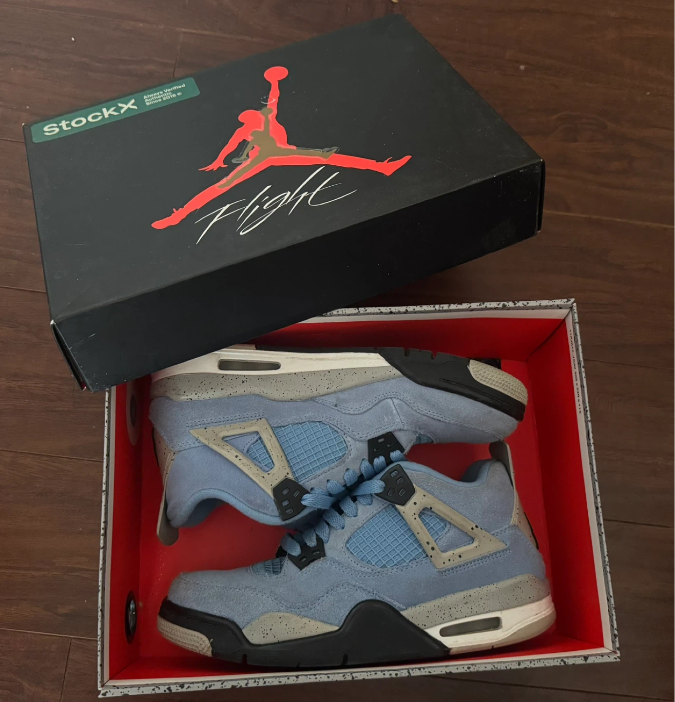 Air Jordan 4 Retro GS University Blue Black Size 6Y