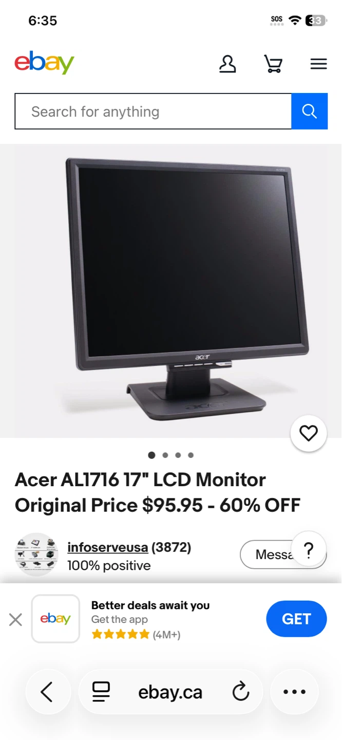 Mint Condition Acer AL1716 17" LCD Monitor - photo 2
