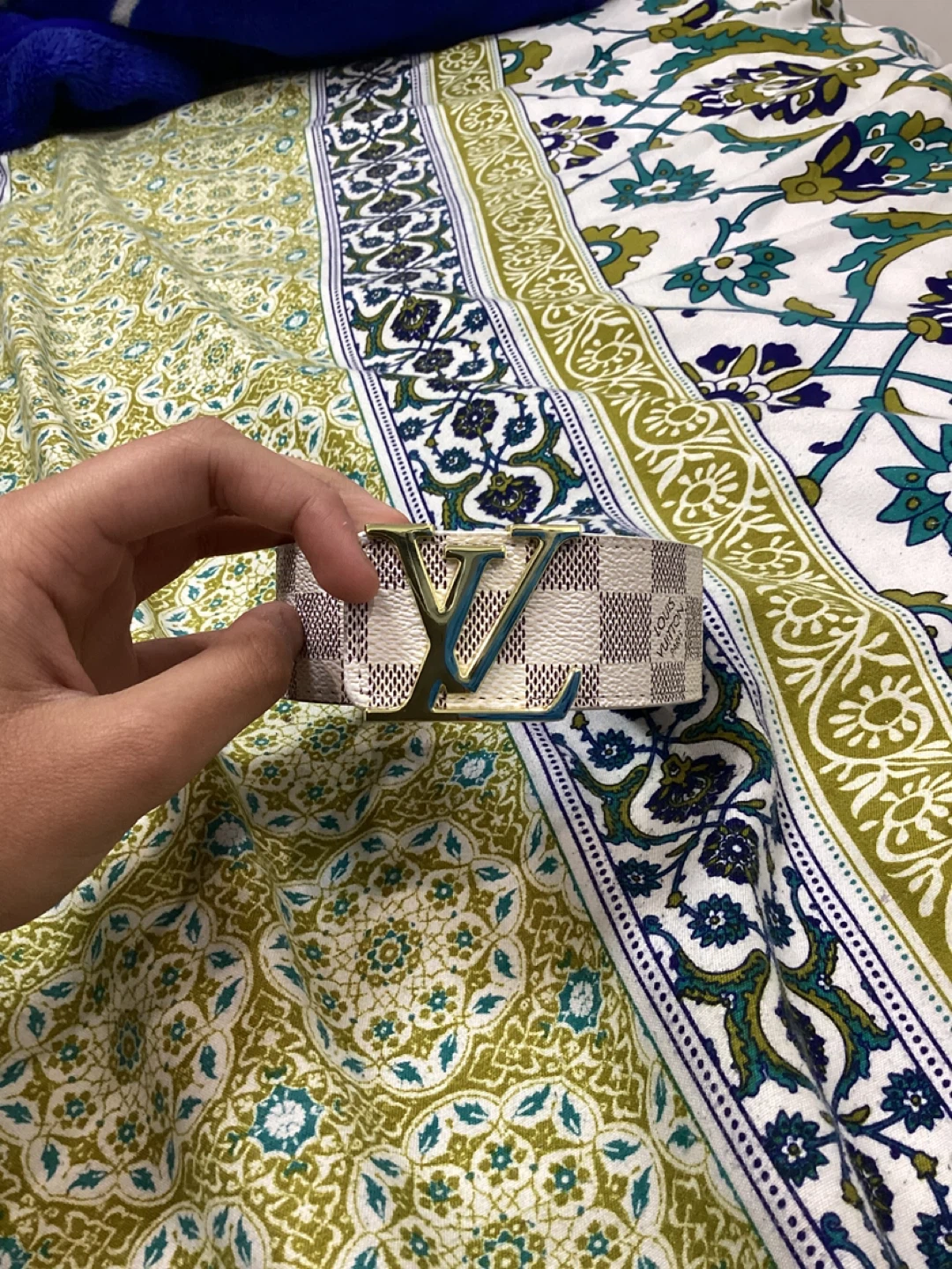 Louis Vuitton Damier Azur Belt Size 85/34
