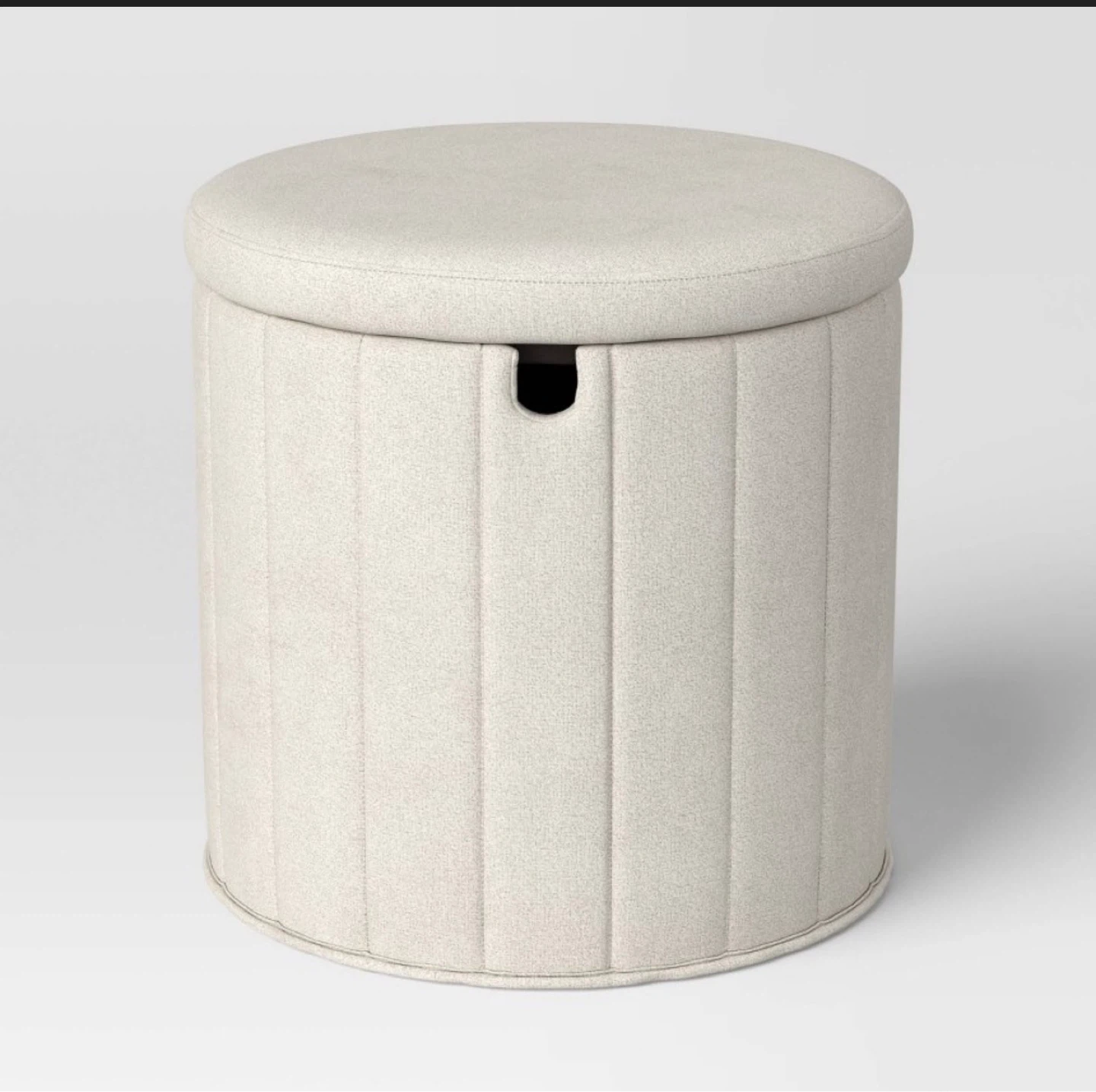 Room Essentials Folding Round Storage Ottoman Cream Velvet - photo 2