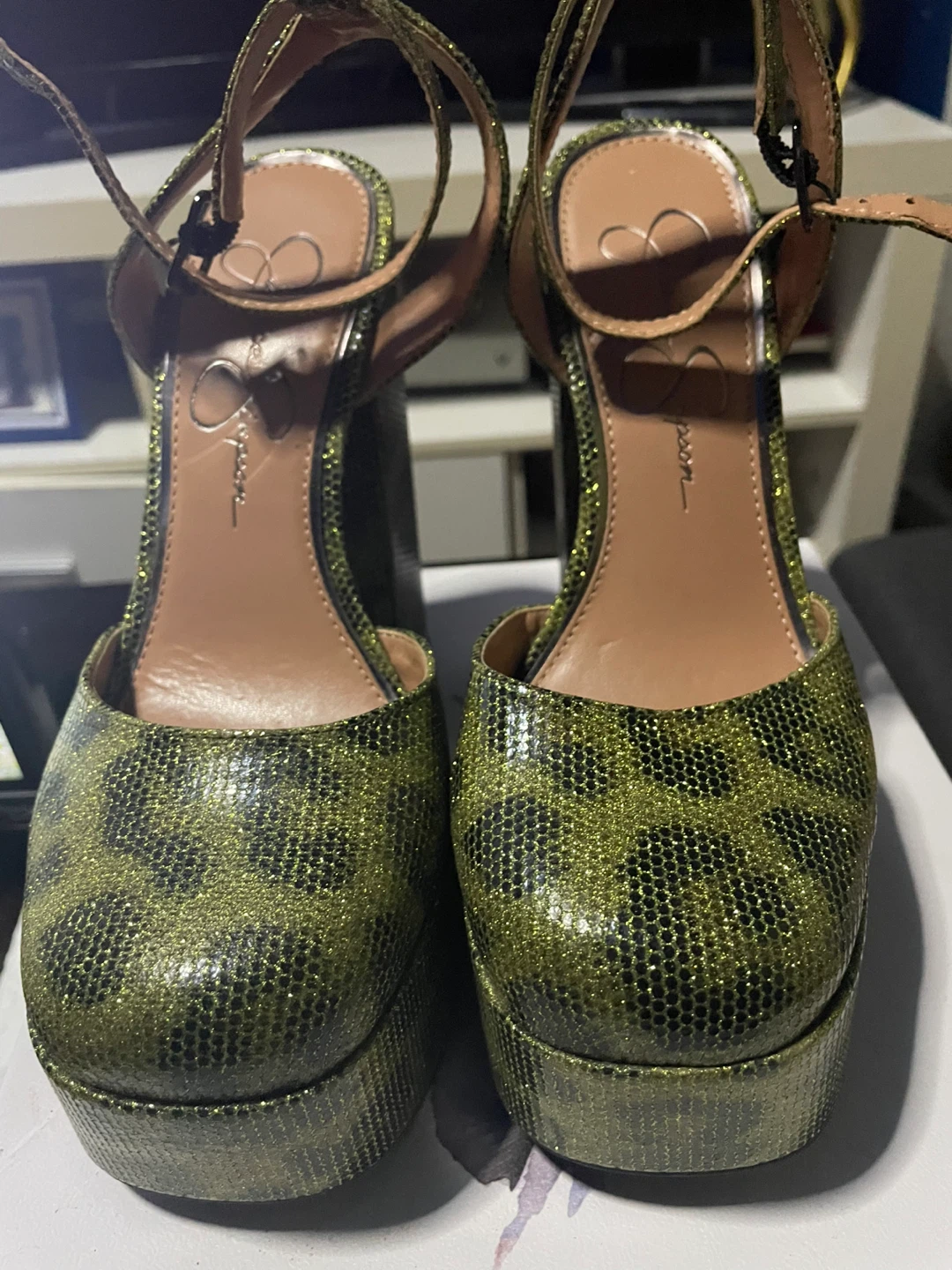 Jessica Simpson Glitter Platform Heels