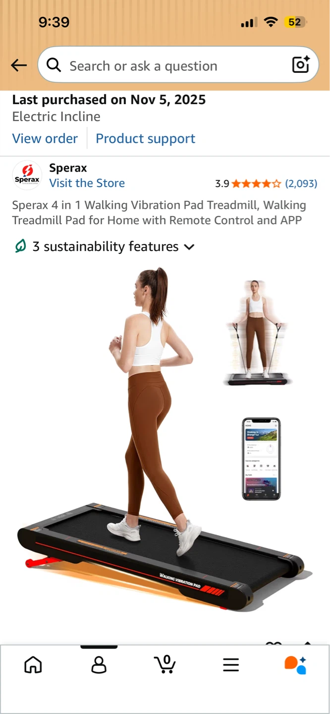 Sperax 4 in 1 Electric Walking Vibration Pad Treadmill