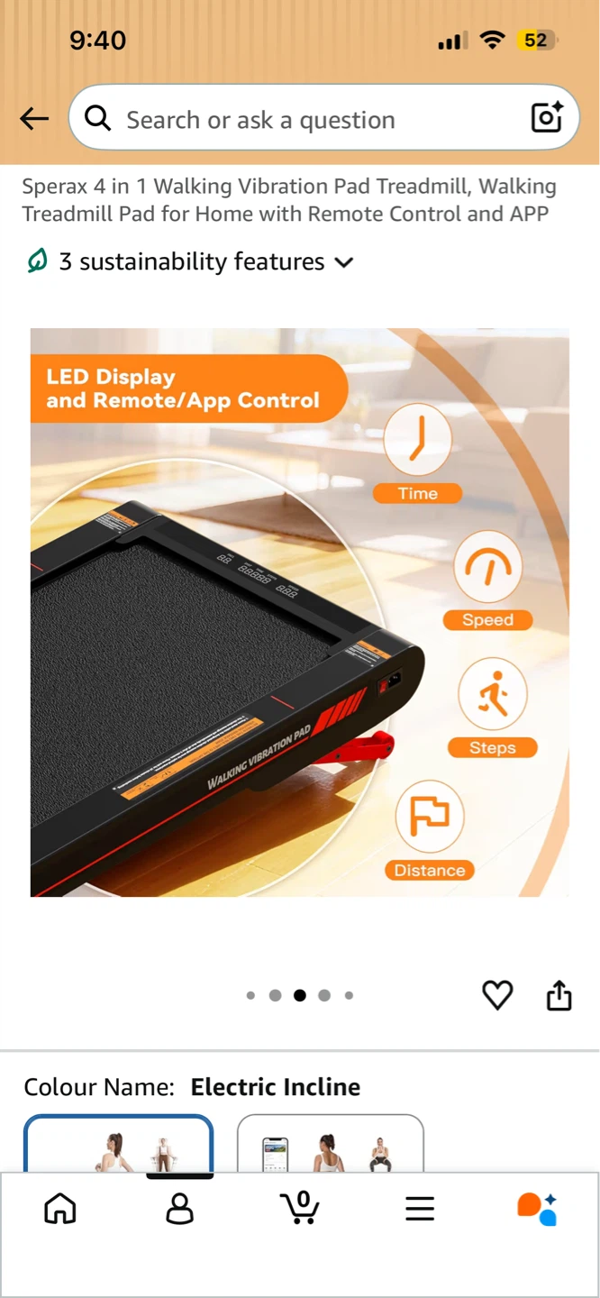 Sperax 4 in 1 Electric Walking Vibration Pad Treadmill - photo 2