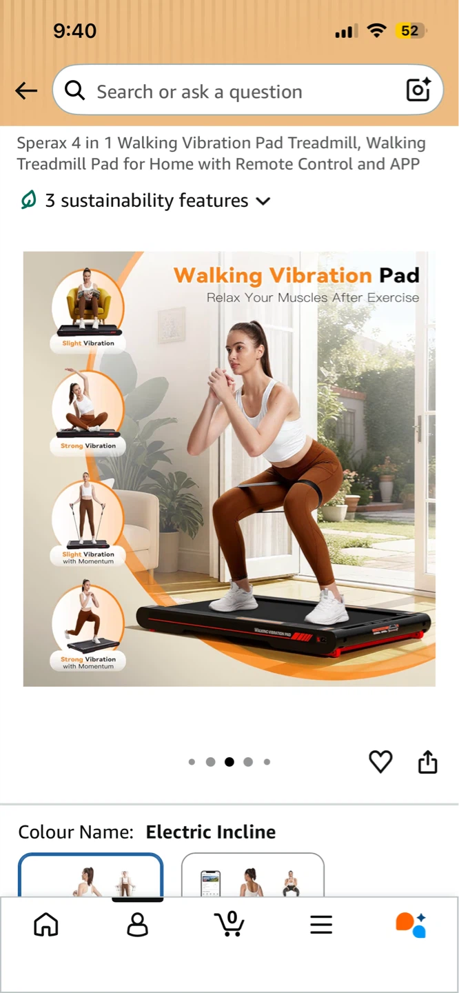Sperax 4 in 1 Electric Walking Vibration Pad Treadmill - photo 3