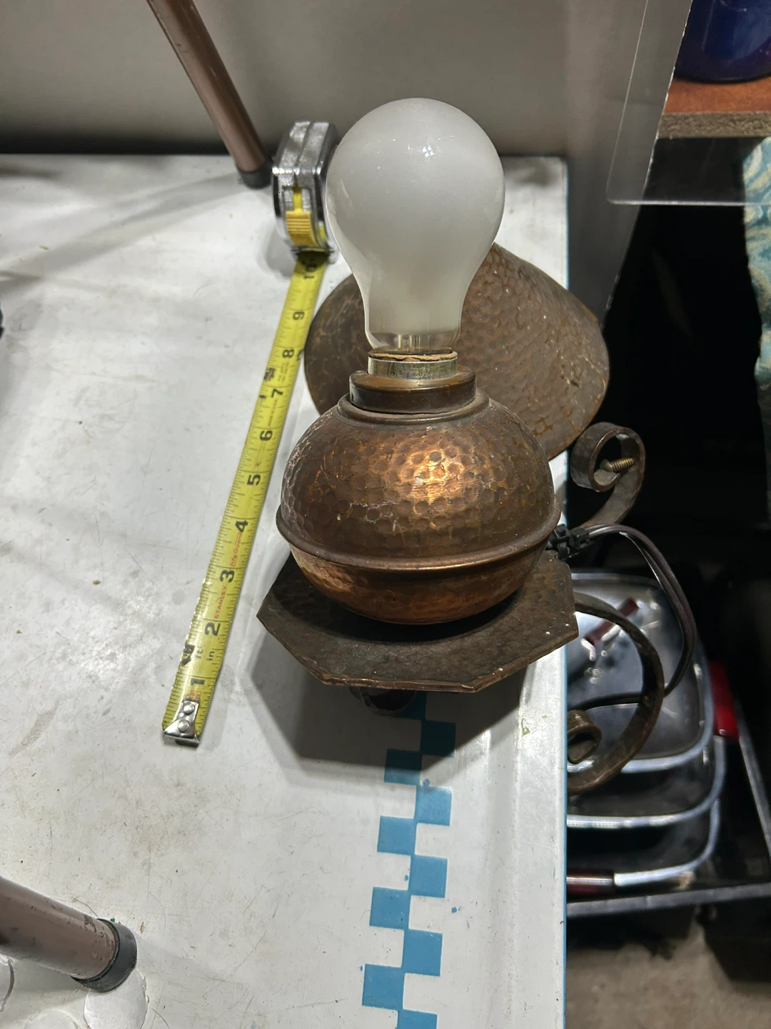 Vintage Hammered Copper Table Lamp - photo 2
