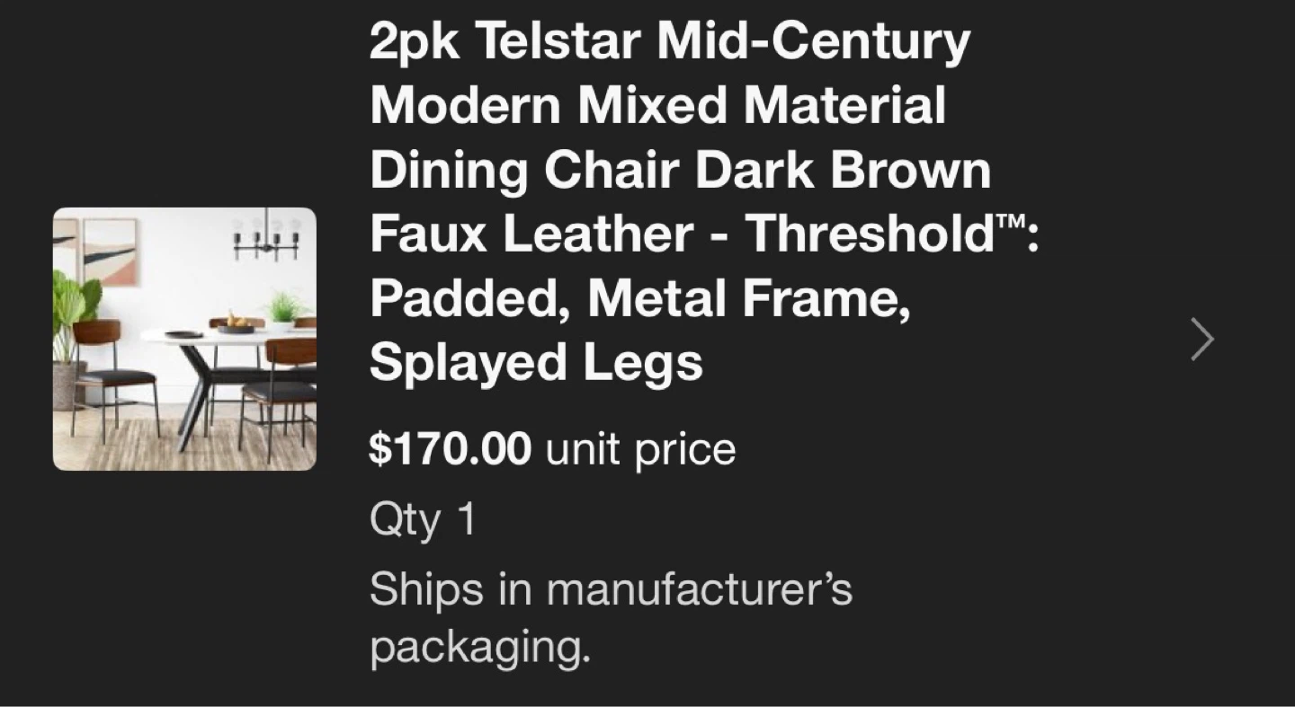 Threshold Telstar Mid-Century Modern Dining Chair - photo 2