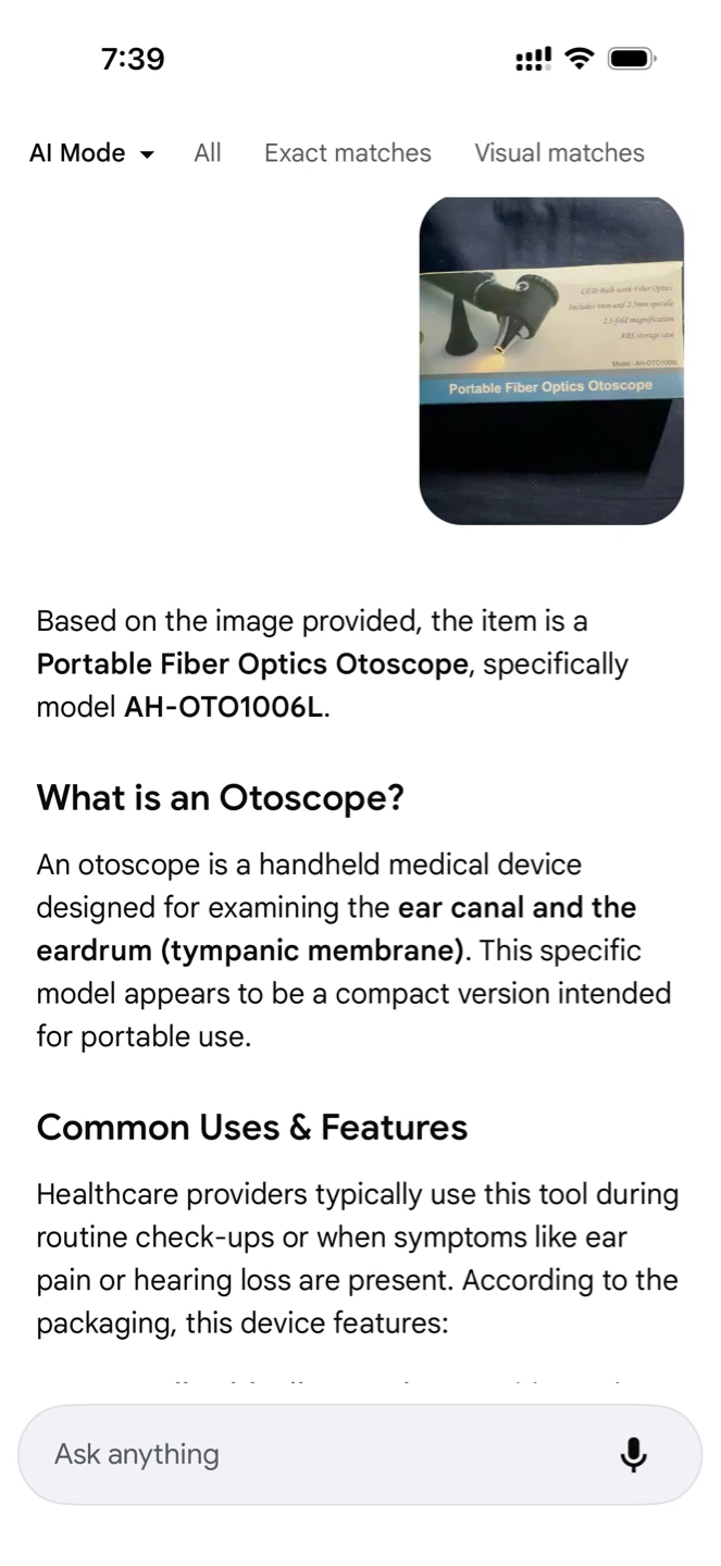Portable Fiber Optics Otoscope AH-OTO1006L - photo 5