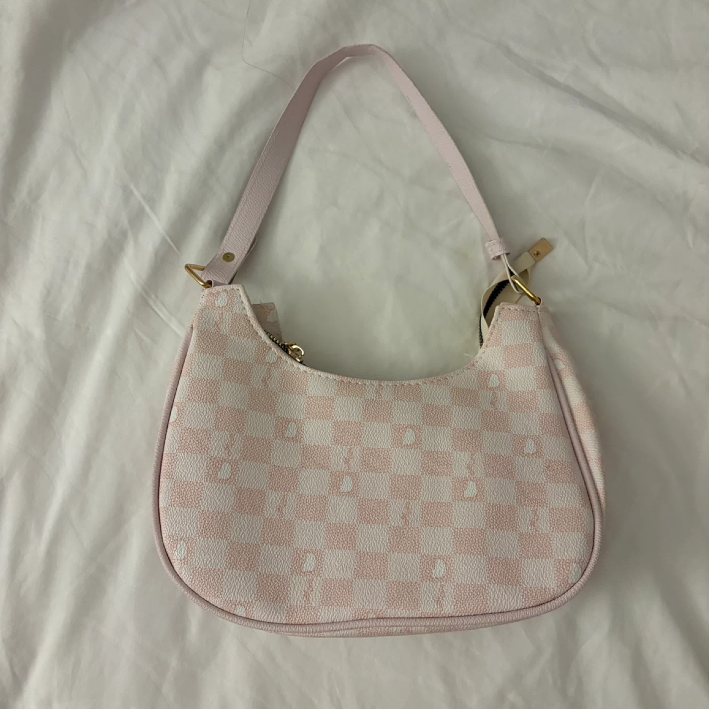 Pink Shoulder Bag with Heart Charm